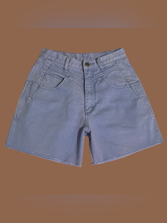 Wrangler Pants - Vintage Wrangler High Rise Periwinkle Cutoff Shorts Raw Hem